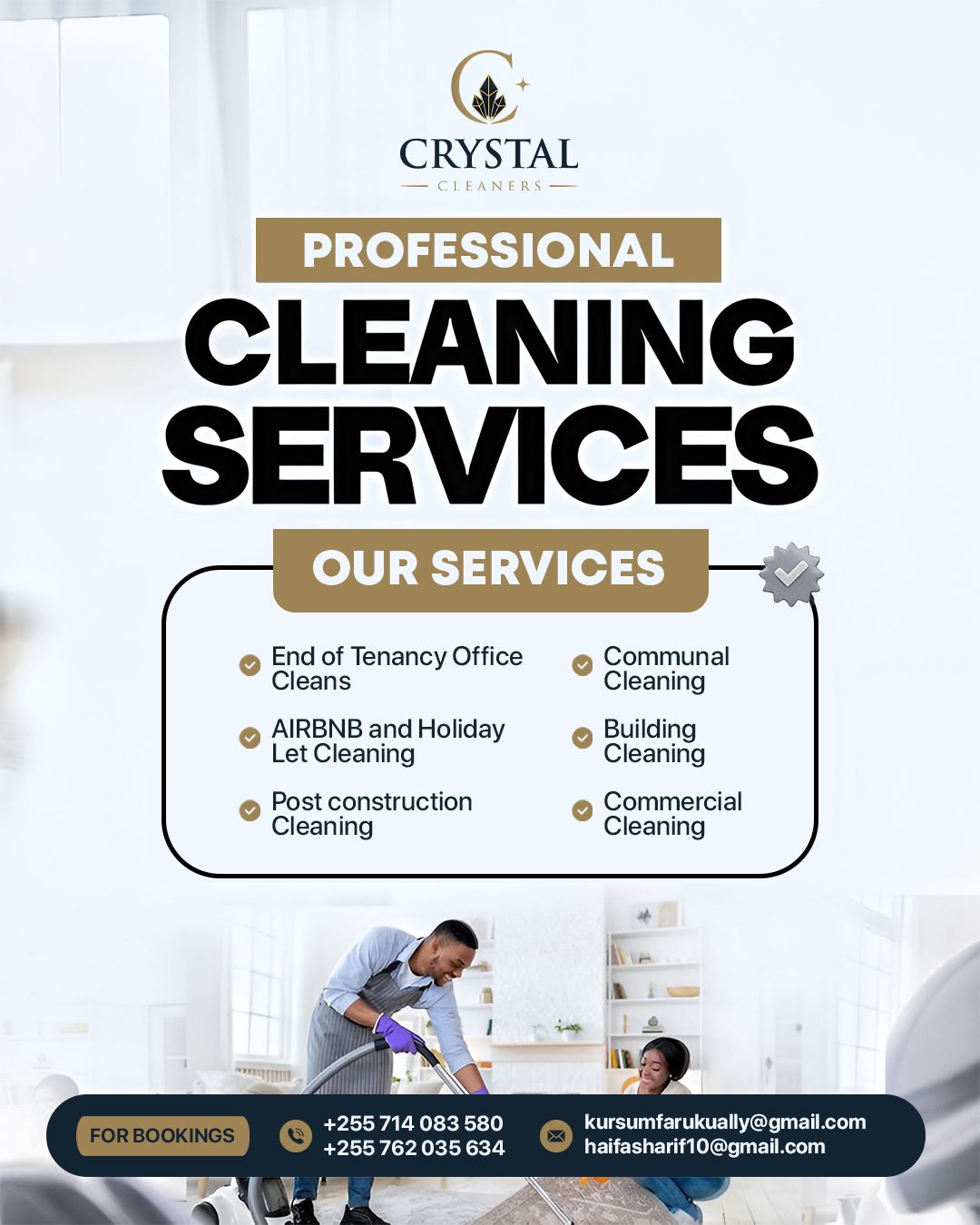 Crystal Cleaners services flyer