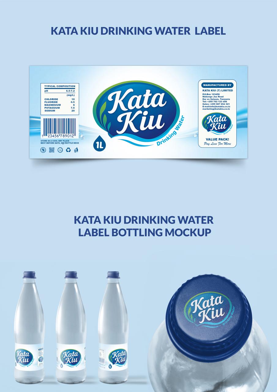 Kata Kiu drinking water bottling mockup