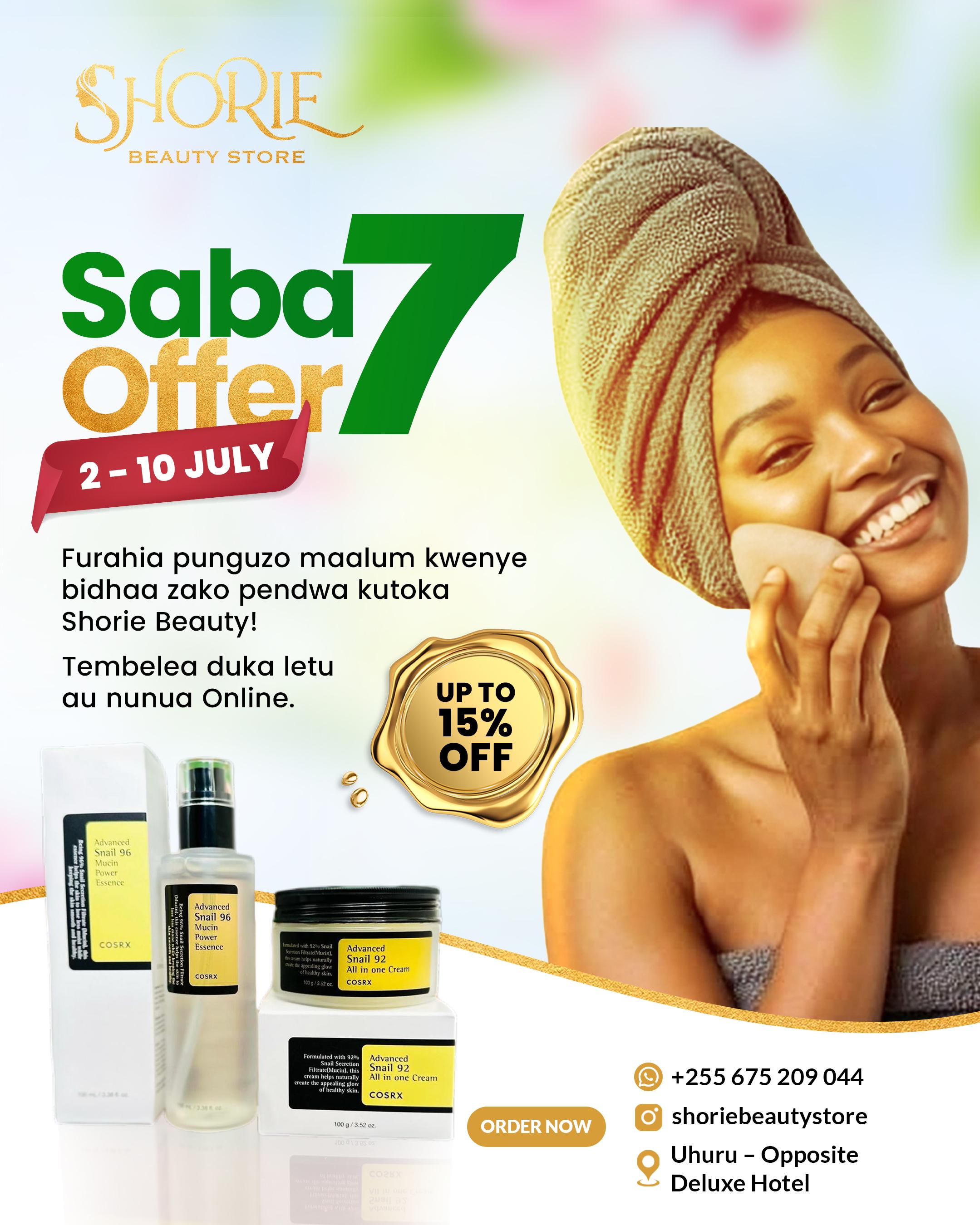 Shorie Beauty Store offer poster