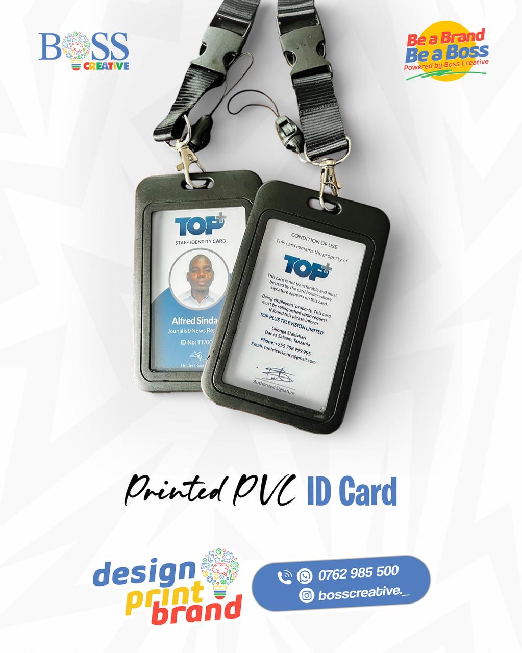 Top Plus TV staff ID card design